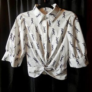 YSL twist front crop top